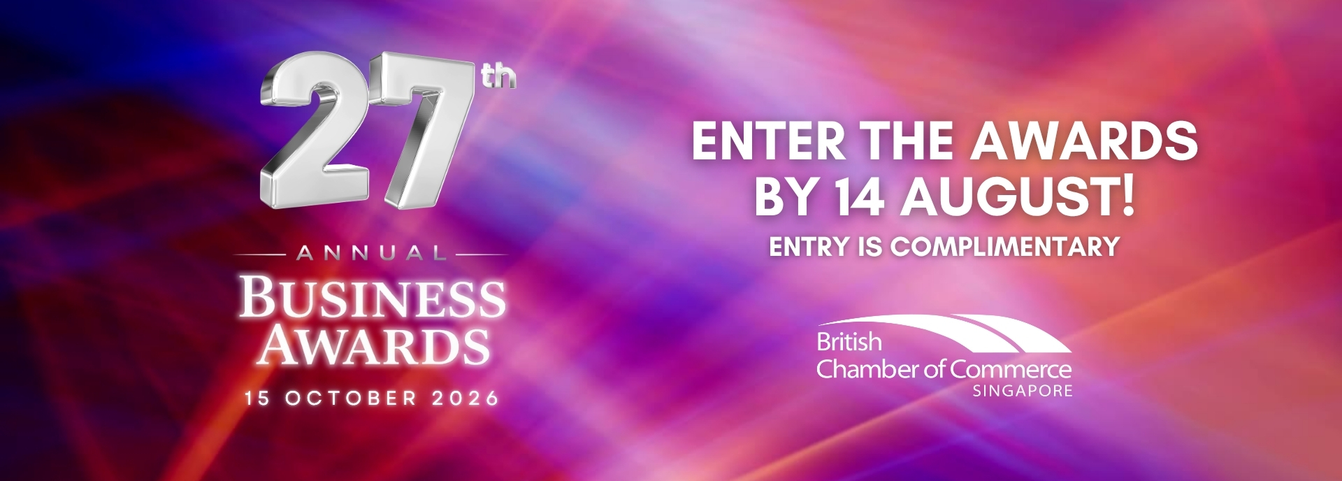 Enter the 27th Annual Business Awards by 14 August