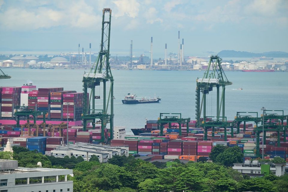 Singapore’s exports rose 5.2 per cent in the first six months of 2025 amid tariff uncertainty.  PHOTO: ST FILE