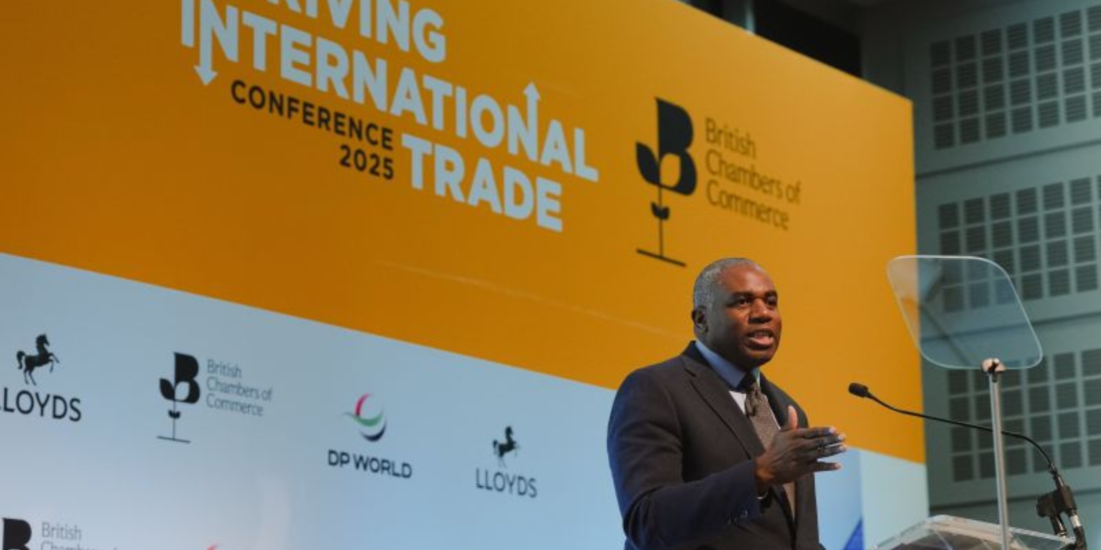 David Lammy speaking at the Driving International Trade Conference 2025