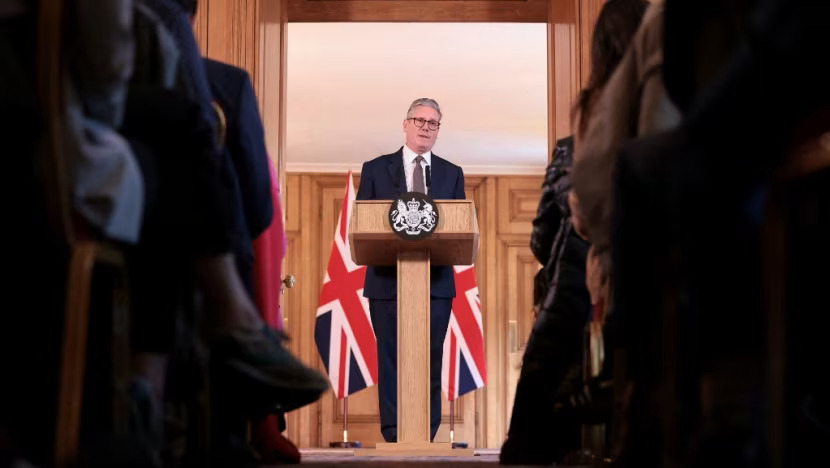 Britain's Prime Minister Keir Starmer holds a press conference at the end of his Cabinet's first meeting in Downing Street in London on Jul 6, 2024.