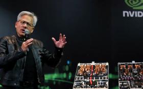 NVIDIA's CEO presenting on stage