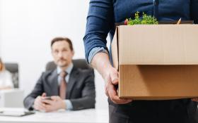 Employee quit with a box of all his things inside